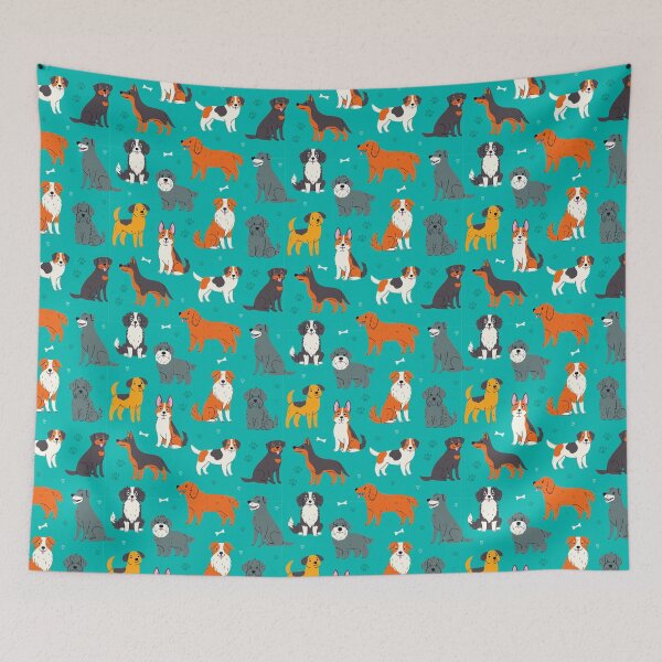 Item preview,  cute dogs, footprints and bones  designed and sold by burbura.