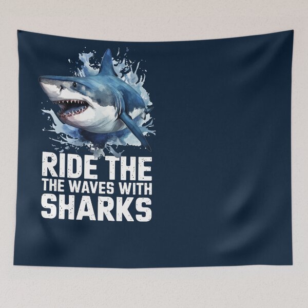 Item preview, Dangerous Shark comming out Waves 1-aquatic  Summer theme designed and sold by CosmicNook1.