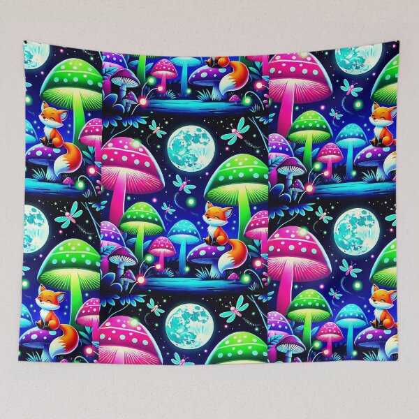 Item preview, Neon Forest Fantasy with Fox and Fireflies designed and sold by Taans-Creation.