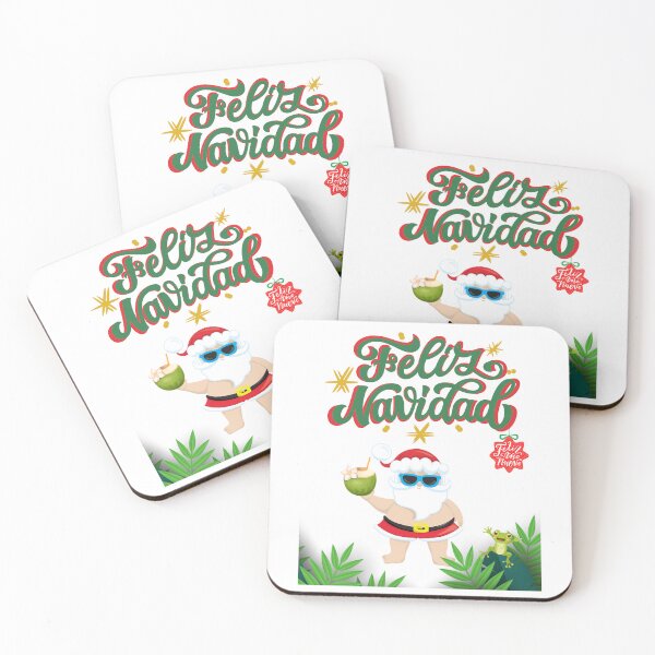 Item preview, Feliz Navidad Tropical Santa disfrutando bebida de coco designed and sold by Verle-art.