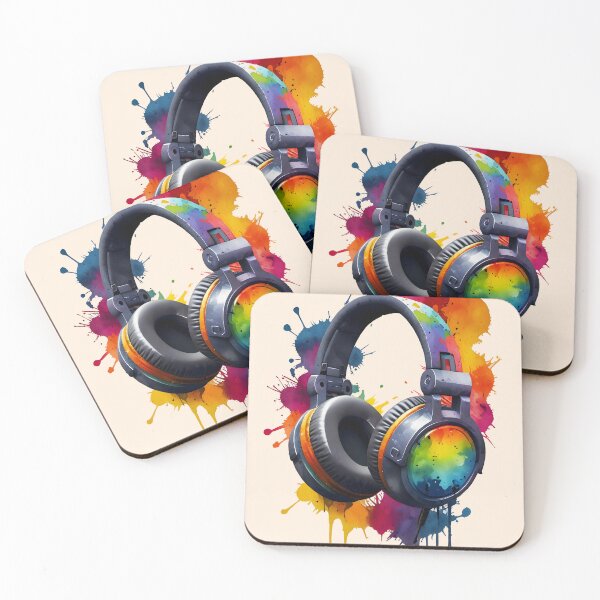 Item preview, Tune in to Art, Watercolor Audio Splash, Vibrant Abstract Headphone Art, Rainbow Music Inspired Home Decor, Creative Artistic Sound designed and sold by Kintsugi99.