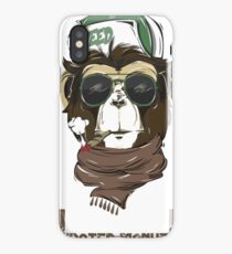 HIPSTER MONKEY design iPhone Case