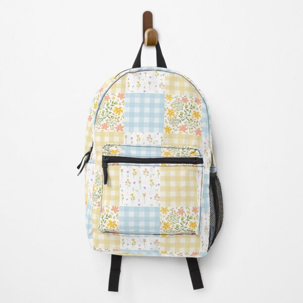 Item preview, Pastel floral and checkerboard patterns. designed and sold by Tarathai.