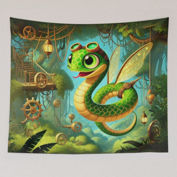 Item preview, Steampunk Paradise Flying Snake designed and sold by Sillytoe.