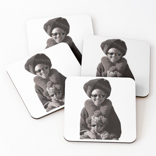 Item preview, Black and White Smile Mon and Son Northern Thailand Mien Tribe designed and sold by Bspaces.