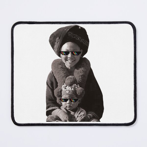 Item preview, Black and White Smile Mon and Son Northern Thailand Mien Tribe designed and sold by Bspaces.