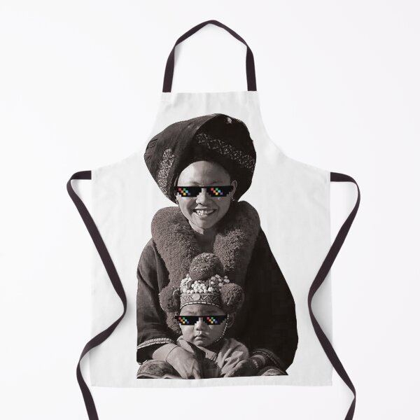Item preview, Black and White Smile Mon and Son Northern Thailand Mien Tribe designed and sold by Bspaces.