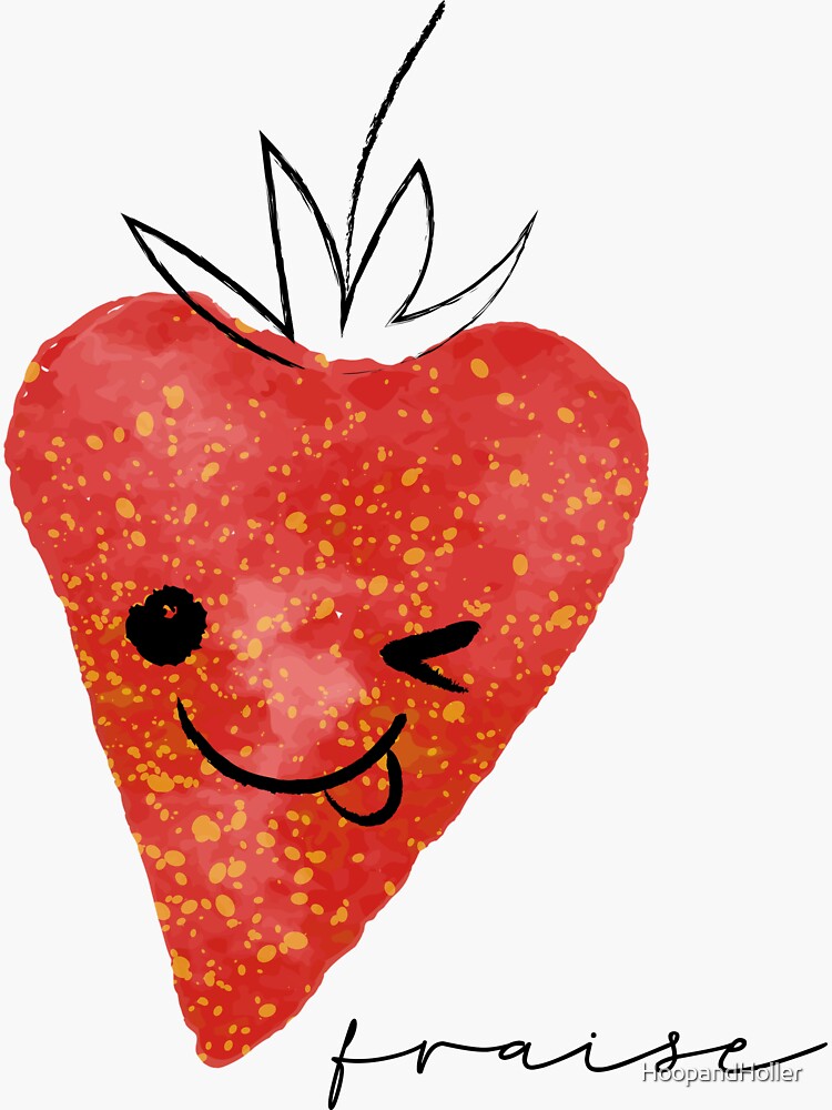 Thumbnail 3 of 3, Sticker, Fraise designed and sold by HoopandHoller.