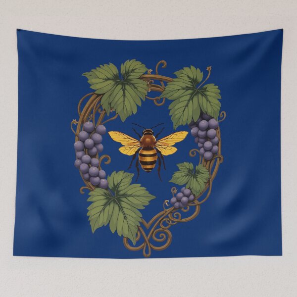 Item preview, Arkansan State Honey Bee And Grape Vine Vector Design designed and sold by taiche.