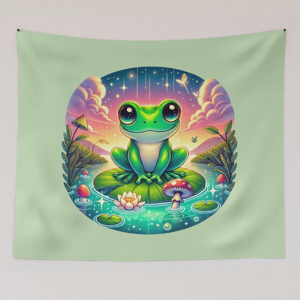 Item preview, Frog on Magical Lily Pad designed and sold by KittyKatto.