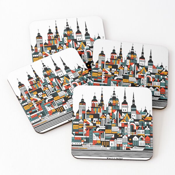 Item preview, Tallinn Cubism Art – Medieval Charm with a Modern Twist designed and sold by OzzFrequency.