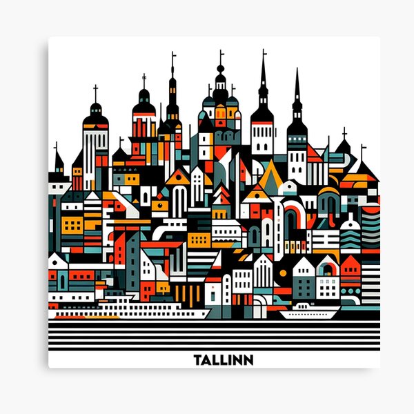 Item preview, Tallinn Cubism Art – Medieval Charm with a Modern Twist designed and sold by OzzFrequency.