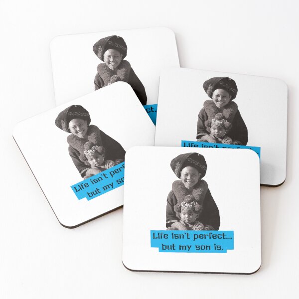 Item preview, Black and White Smile Mon and Son Northern Thailand Mien Tribe designed and sold by Bspaces.