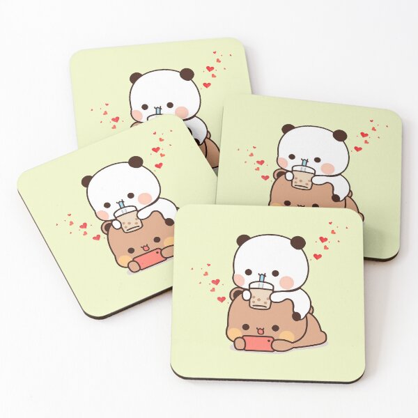 Item preview, Dudu Drinking Boba Tea And Watching Videos With Bubu designed and sold by PandaBearShop.