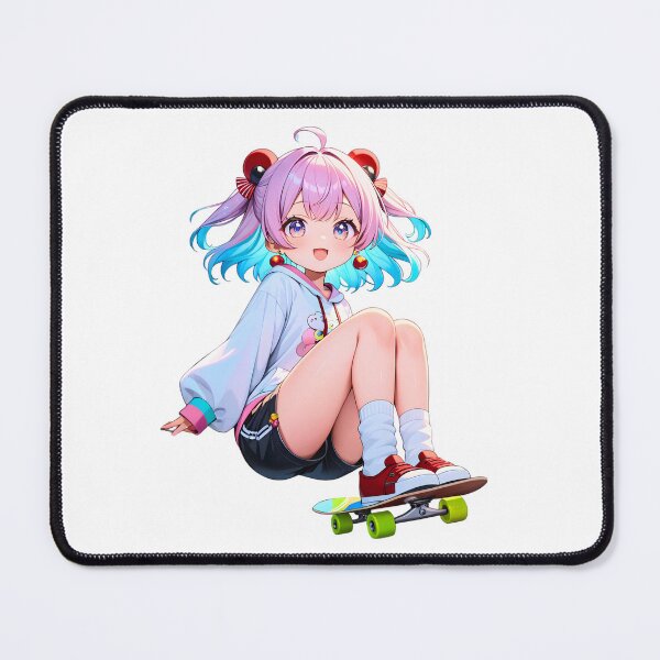 Item preview, Cute Kawaii performing stunt on her Skateboard designed and sold by RvinJo8.
