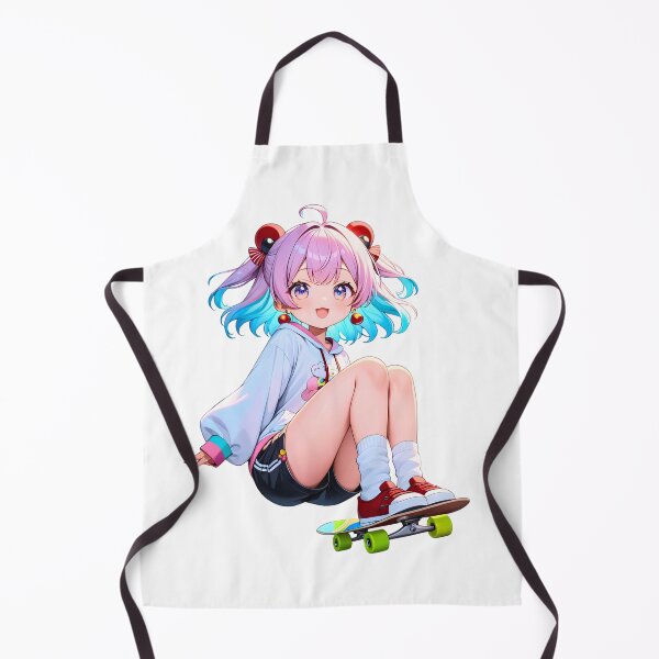 Item preview, Cute Kawaii performing stunt on her Skateboard designed and sold by PING 999 STUDIO.