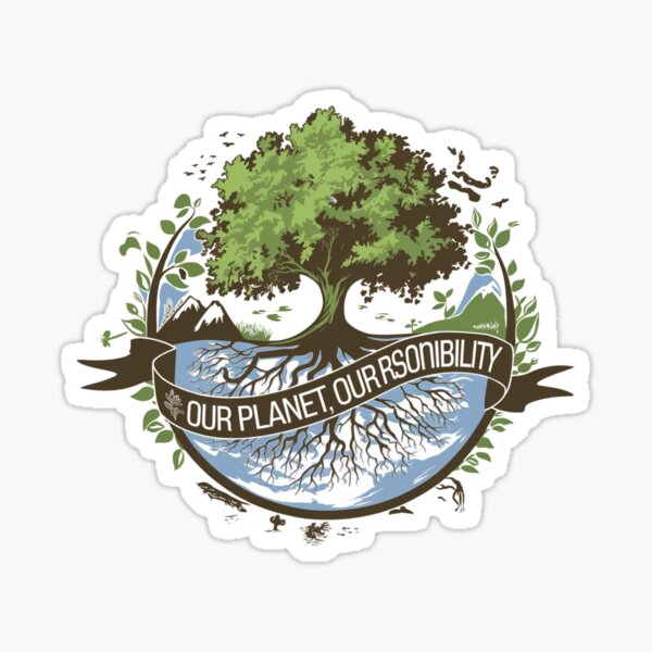 Item preview, Our Planet, Our Responsibility - Eco-Friendly Tree designed and sold by LivingLotusArt.