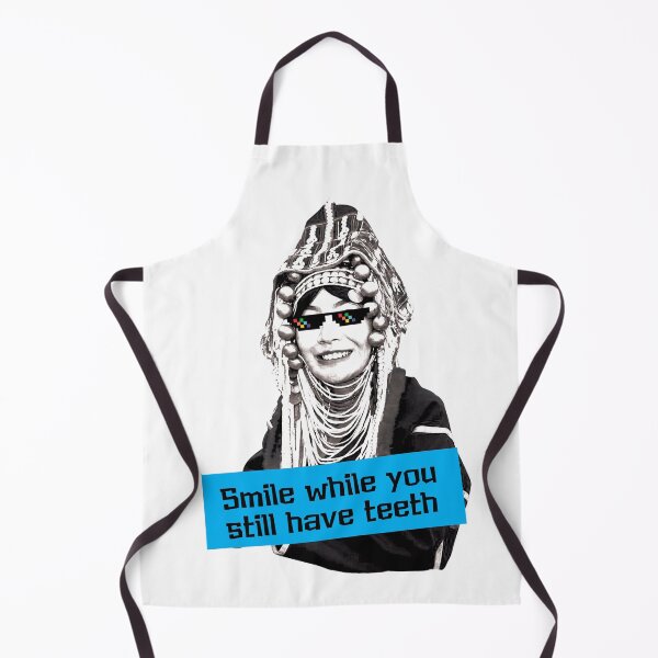 Item preview, Portrait Black and White Smile Akha woman Northern Thailand Tribe designed and sold by Bspaces.