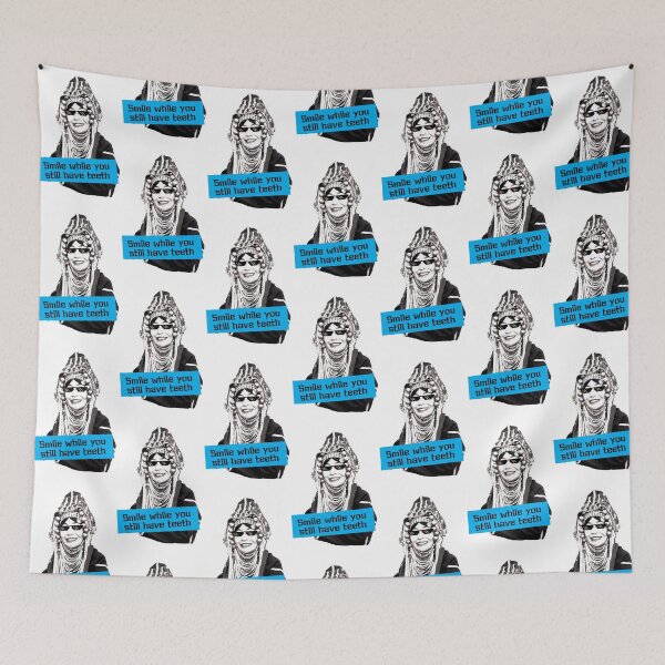 Item preview, Portrait Black and White Smile Akha woman Northern Thailand Tribe designed and sold by Bspaces.