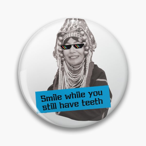 Item preview,  Portrait Black and White Smile Akha woman Northern Thailand Tribe designed and sold by Bspaces.