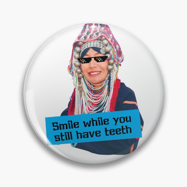 Item preview, Color Portrait Black and White Smile Akha woman Northern Thailand Tribe designed and sold by Bspaces.