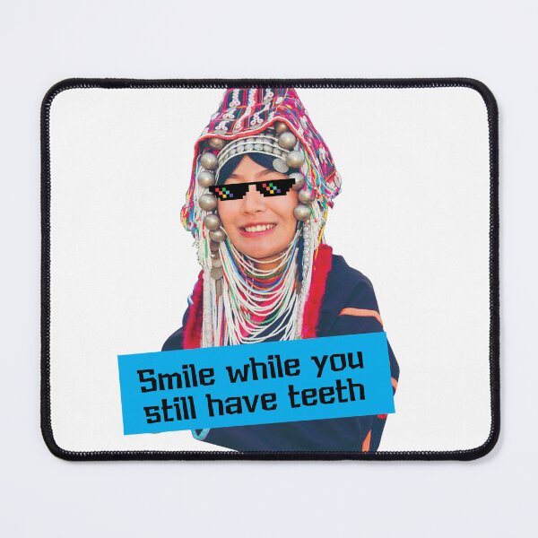 Item preview, Color Portrait Black and White Smile Akha woman Northern Thailand Tribe designed and sold by Bspaces.
