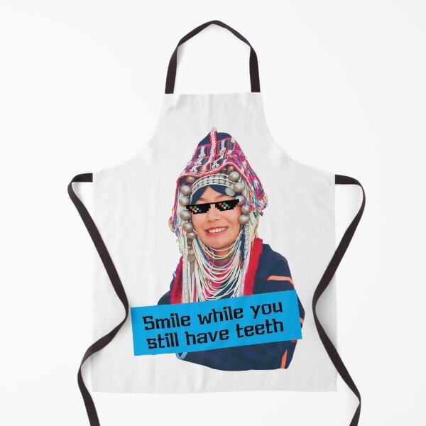 Item preview, Color Portrait Black and White Smile Akha woman Northern Thailand Tribe designed and sold by Bspaces.