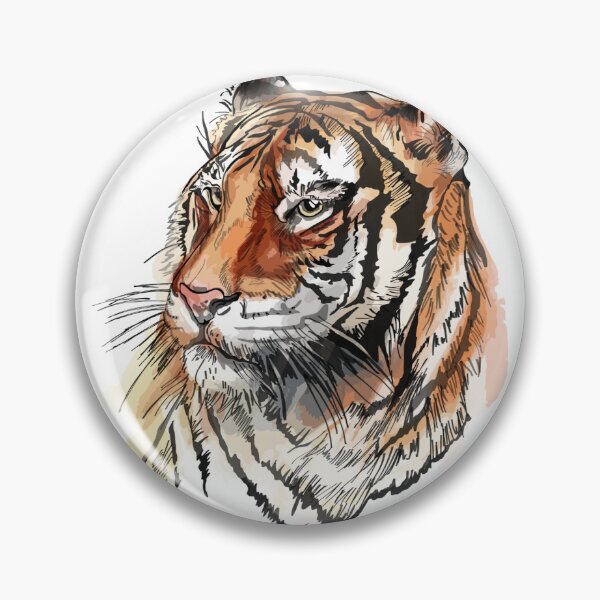 Item preview, Tiger Face Sticker designed and sold by hsstudio2025.
