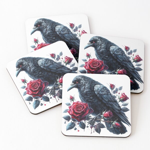 Item preview, Gothic Raven with Roses designed and sold by vansausart.