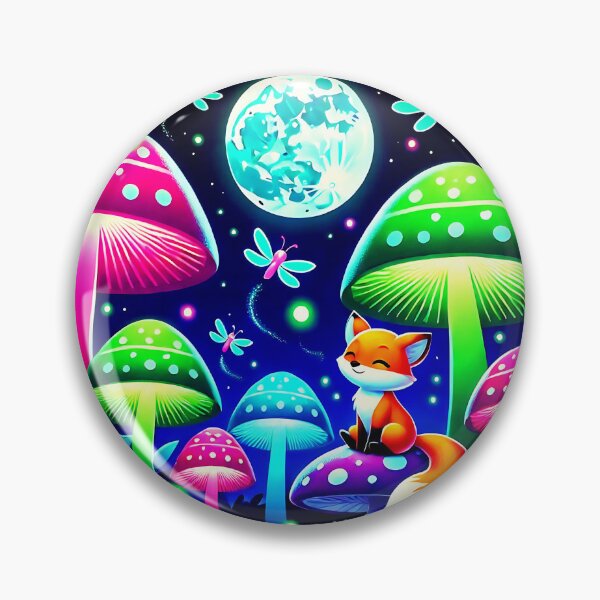 Item preview, Neon Forest Fantasy with Fox and Fireflies designed and sold by Taans-Creation.