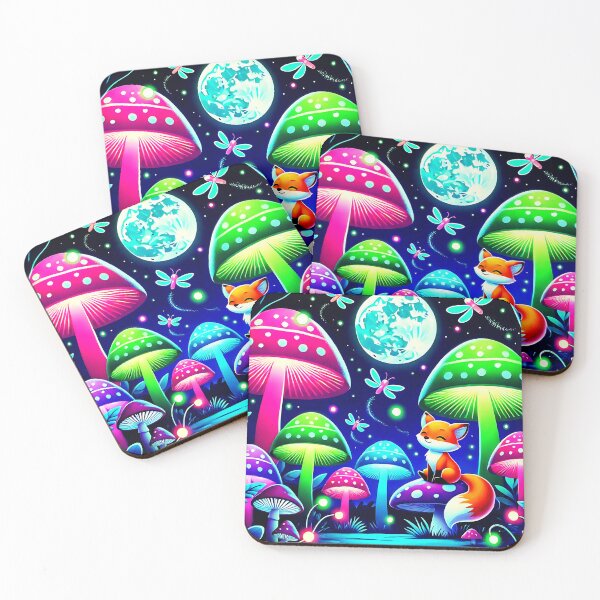 Item preview, Neon Forest Fantasy with Fox and Fireflies designed and sold by Taans-Creation.