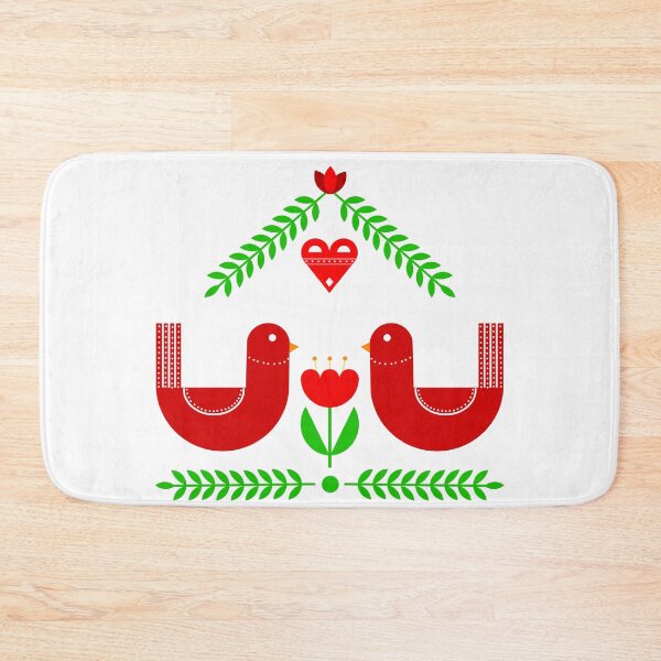Aperçu de l'œuvre Art populaire scandinave - oiseau rouge créée et vendue par mikistudio.