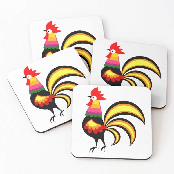 Item preview, A beautiful rooster cutout from Łowicz, colorful folk art from Poland designed and sold by mikistudio.