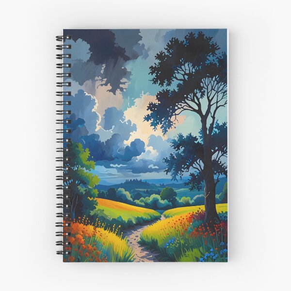 Aperçu de l'œuvre Le calme avant la tempête, voyage à travers la nature, affiche de nature inspirée du voyage, paysage romantique de campagne orageux créée et vendue par Kintsugi99.