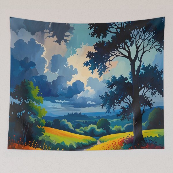 Item preview, The Calm Before the Storm, Journey Through Nature, Travel Inspired Nature Poster, Romantic Countryside Stormy Landscape designed and sold by Kintsugi99.