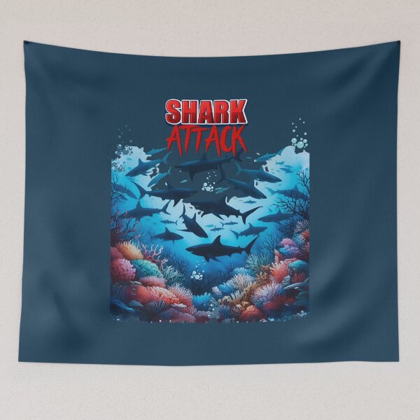 Item preview, Dangerous Sharks circiling 5-aquatic  Summer theme designed and sold by CosmicNook1.