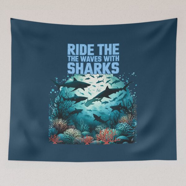 Item preview,  Dangerous Sharks circiling6-aquatic  Summer theme designed and sold by CosmicNook1.