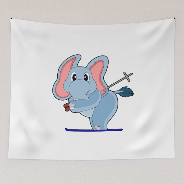 Item preview, Elephant Ski Skier Ski poles designed and sold by Snabdesign84.