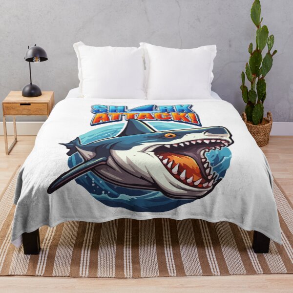 Item preview,   Blue and Dangerous Shark comming out Waves 4-aquatic  Summer theme designed and sold by CosmicNook1.