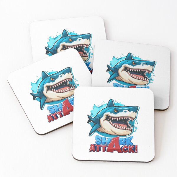 Item preview, Blue and Dangerous Shark comming out Waves 6-aquatic  Summer theme designed and sold by CosmicNook1.