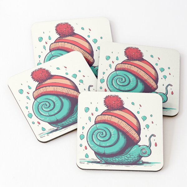 Item preview, Snail wearing a pom pom toque designed and sold by Amir Faysal.