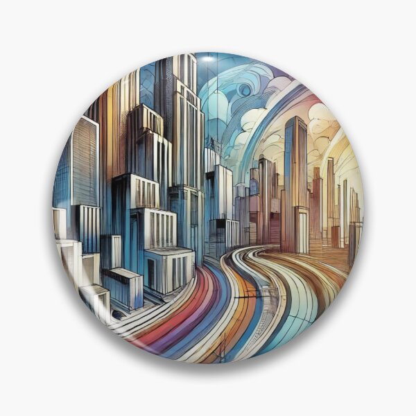 Item preview, Metrópolis de colores futuristas en colores brillantes. designed and sold by Sigtrix.