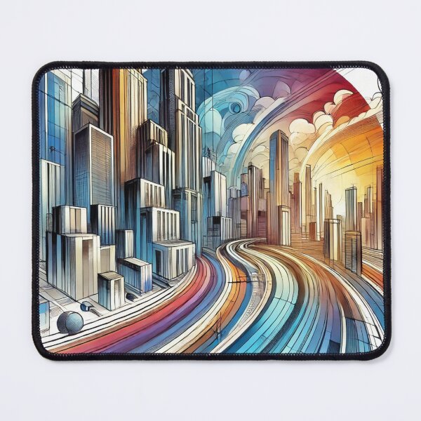 Item preview, Futuristic color metropolis in bright colors designed and sold by Sigtrix.