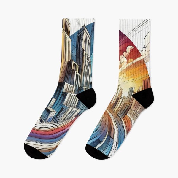 Item preview, Futuristic color metropolis in bright colors designed and sold by Sigtrix.