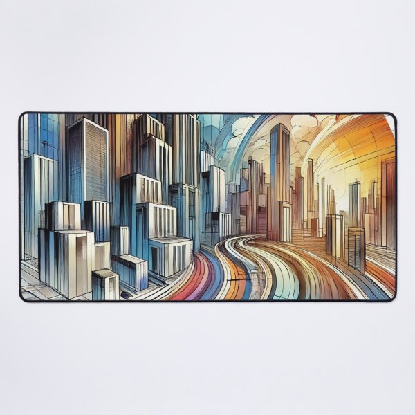 Item preview, Futuristic color metropolis in bright colors designed and sold by Sigtrix.