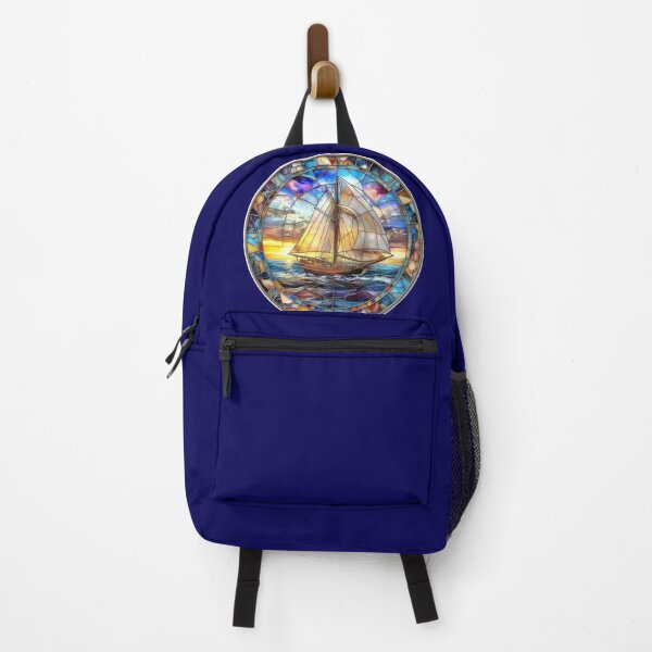 Item preview, Stained Glass Sailboat Sunset Art designed and sold by Cris888.