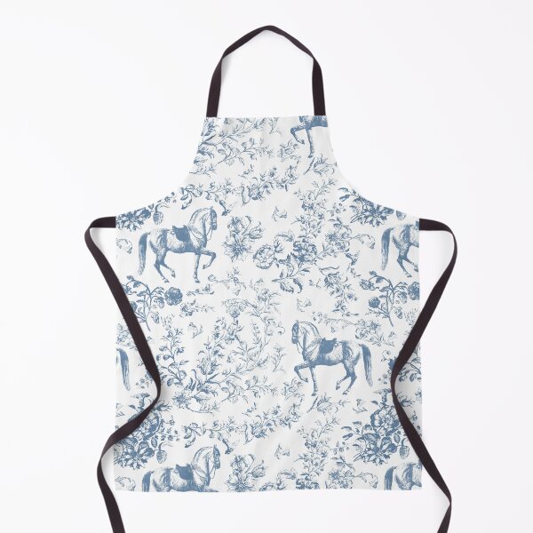 Item preview, Elegant Classy Vintage Blue Saddled Horse Floral Toile designed and sold by tanjica.