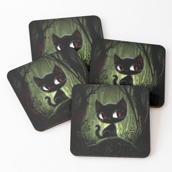 Item preview,  Creepy Black Cat In Forest designed and sold by Nocturne  Paws.