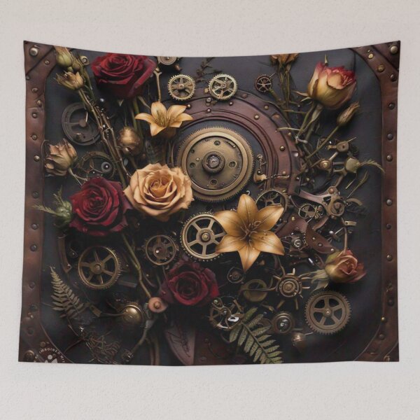 Item preview, Steampunk Floral Art: Leather & Brass Accented Arrangement designed and sold by InsightA.