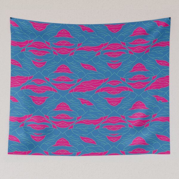 Item preview,  bright summer print in pinkish blue tones designed and sold by pidzam4e.